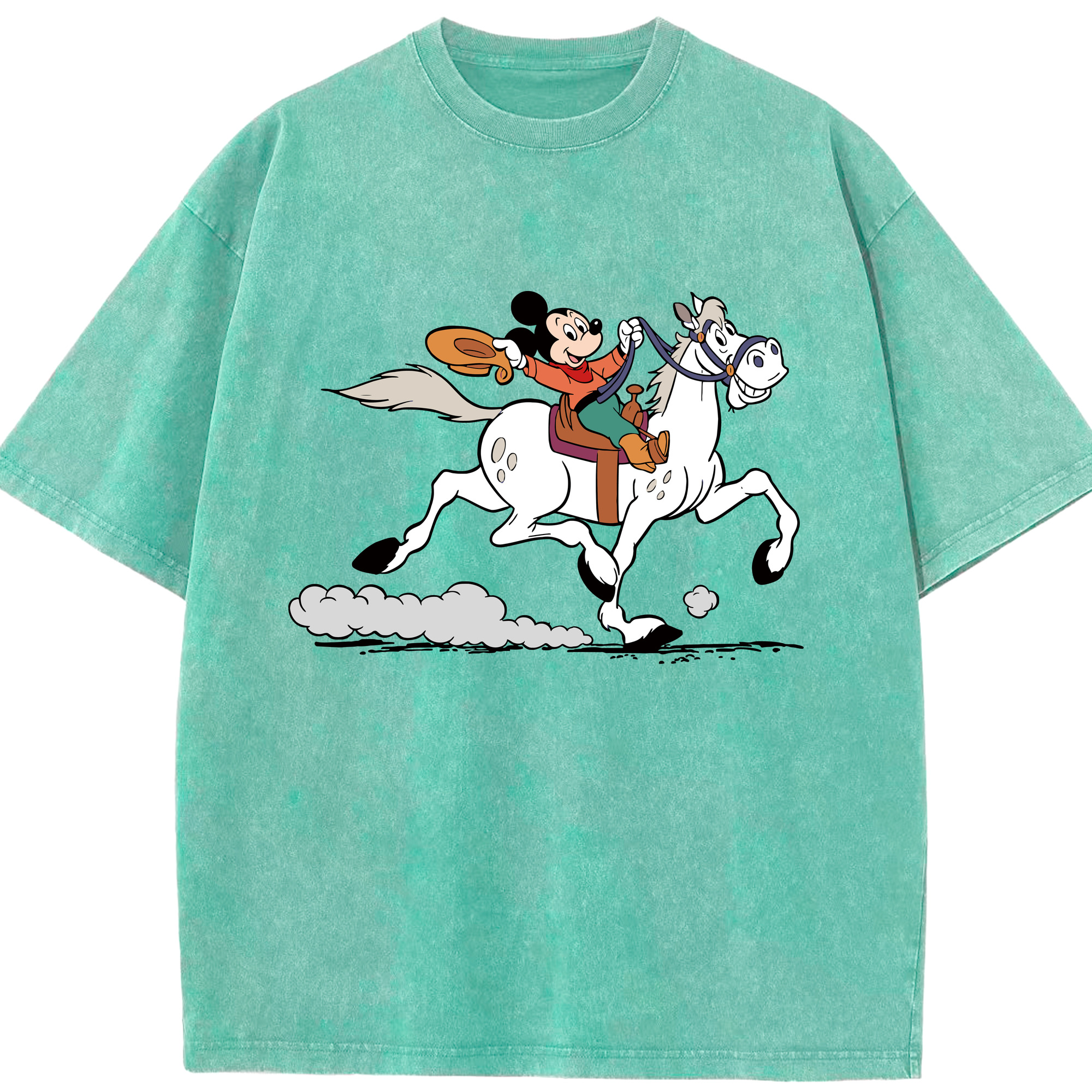 （画像用） ミッキーマウス Mickey Mouse 綿100% ヴィンテージ風 半袖Tシャツ（フロントプリント）